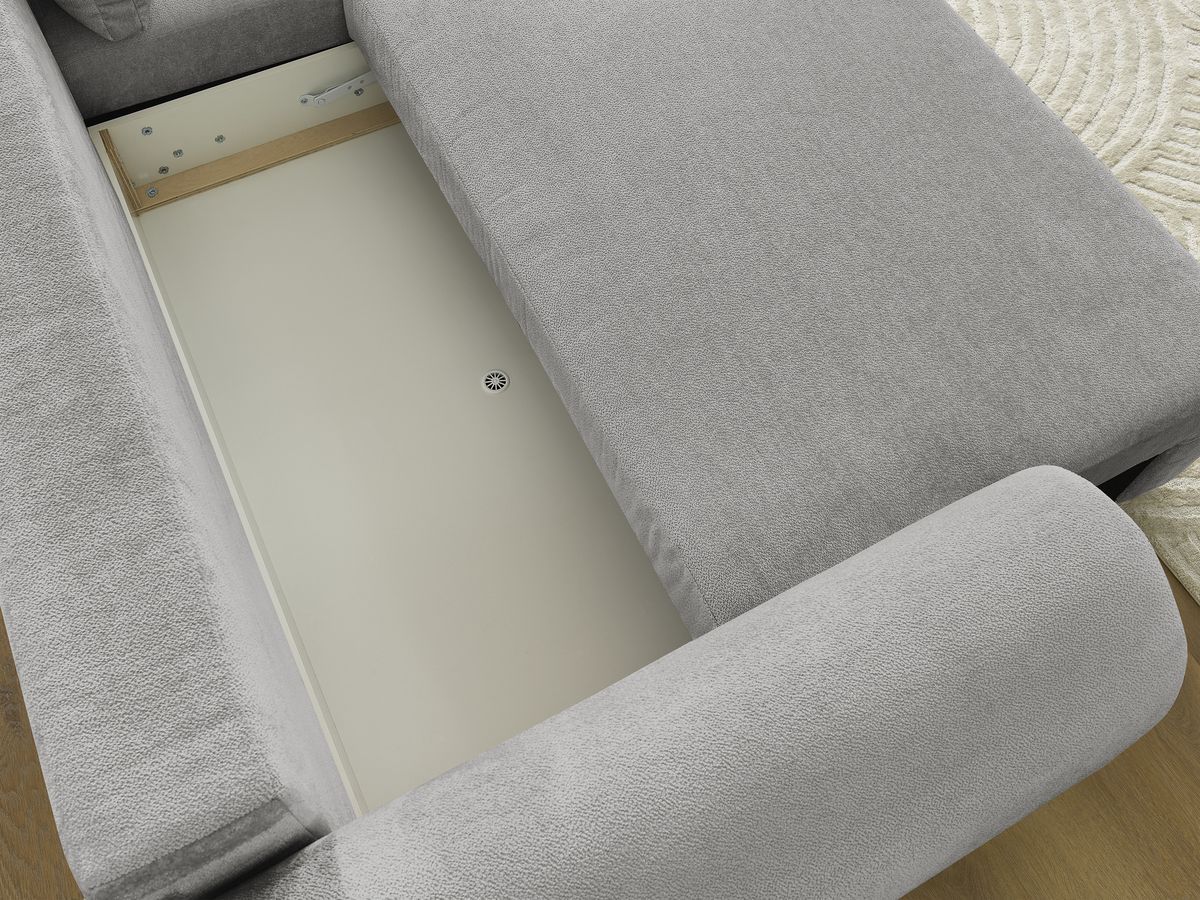 Canapé d'angle convertible coffre LUCIEN tissu lisse