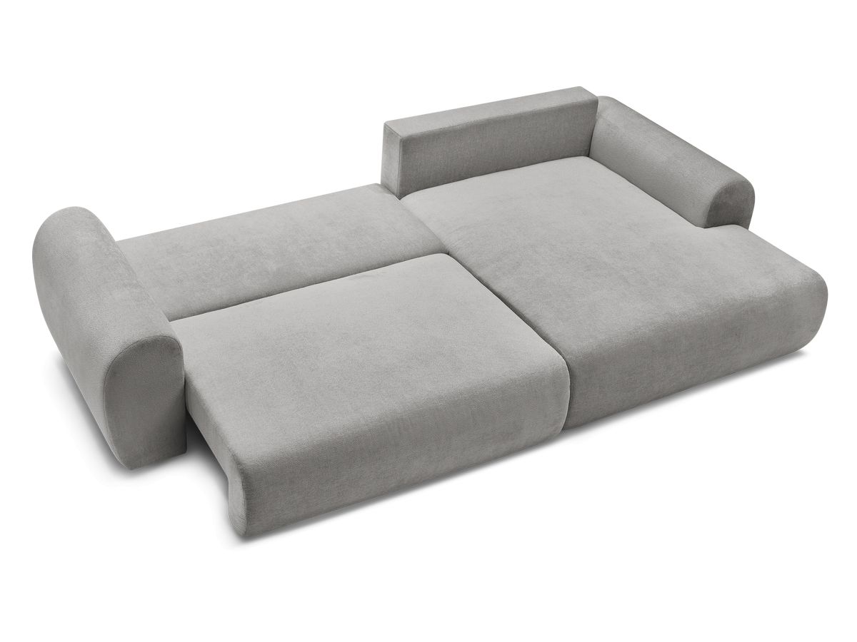 Canapé d'angle convertible coffre LUCIEN tissu lisse