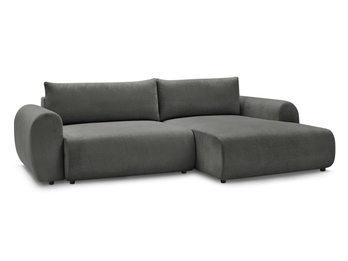 Canapé d'angle convertible coffre LUCIEN tissu lisse