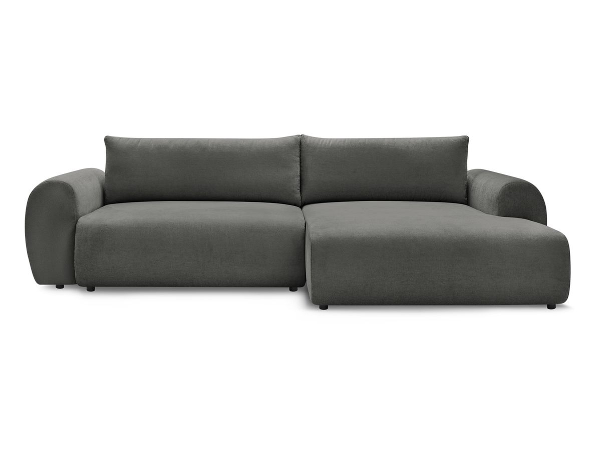 Canapé d'angle convertible coffre LUCIEN tissu lisse