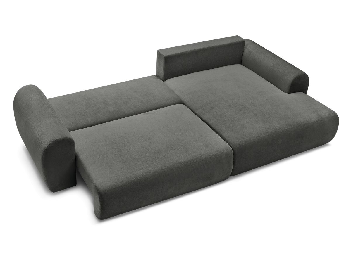 Canapé d'angle convertible coffre LUCIEN tissu lisse