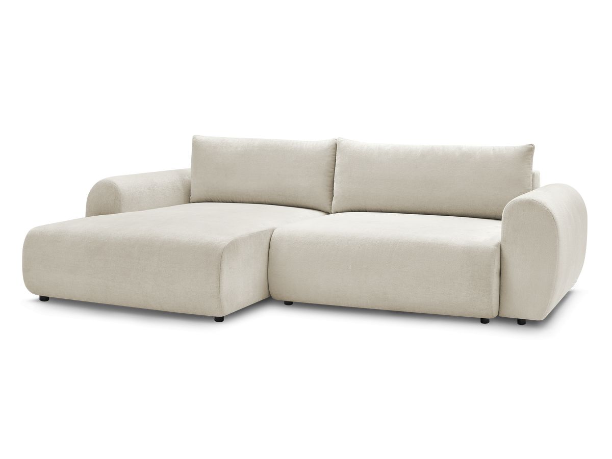 Canapé d'angle convertible coffre LUCIEN tissu lisse