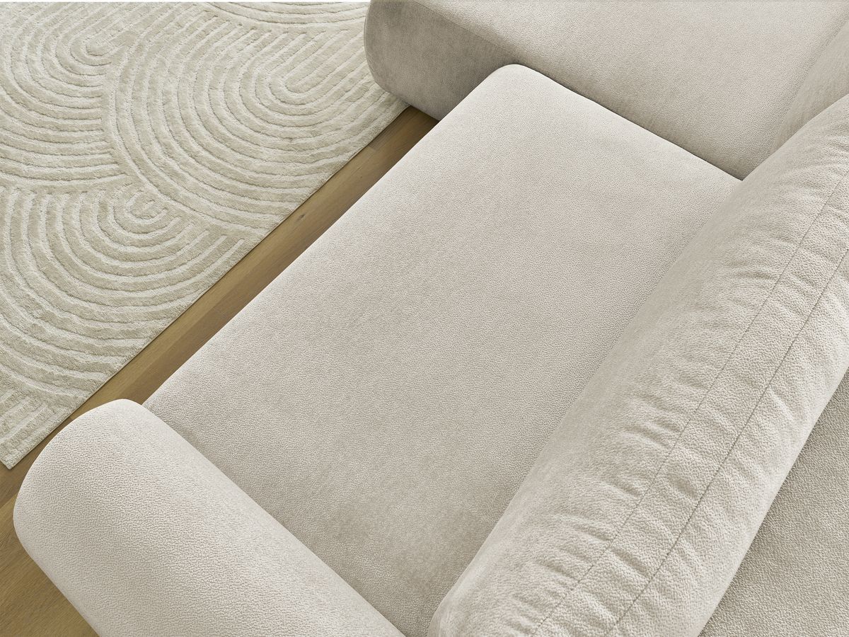 Canapé d'angle convertible coffre LUCIEN tissu lisse