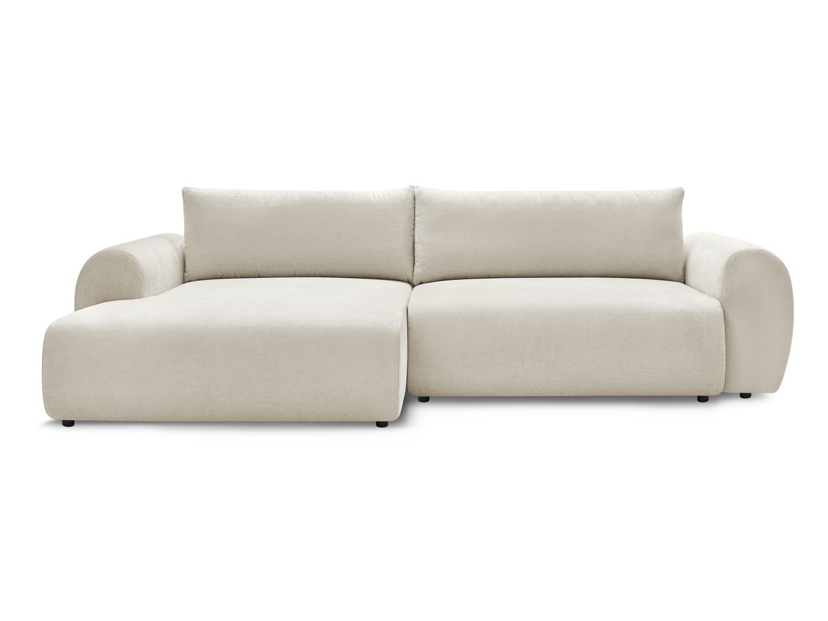 Canapé d'angle convertible coffre LUCIEN tissu lisse