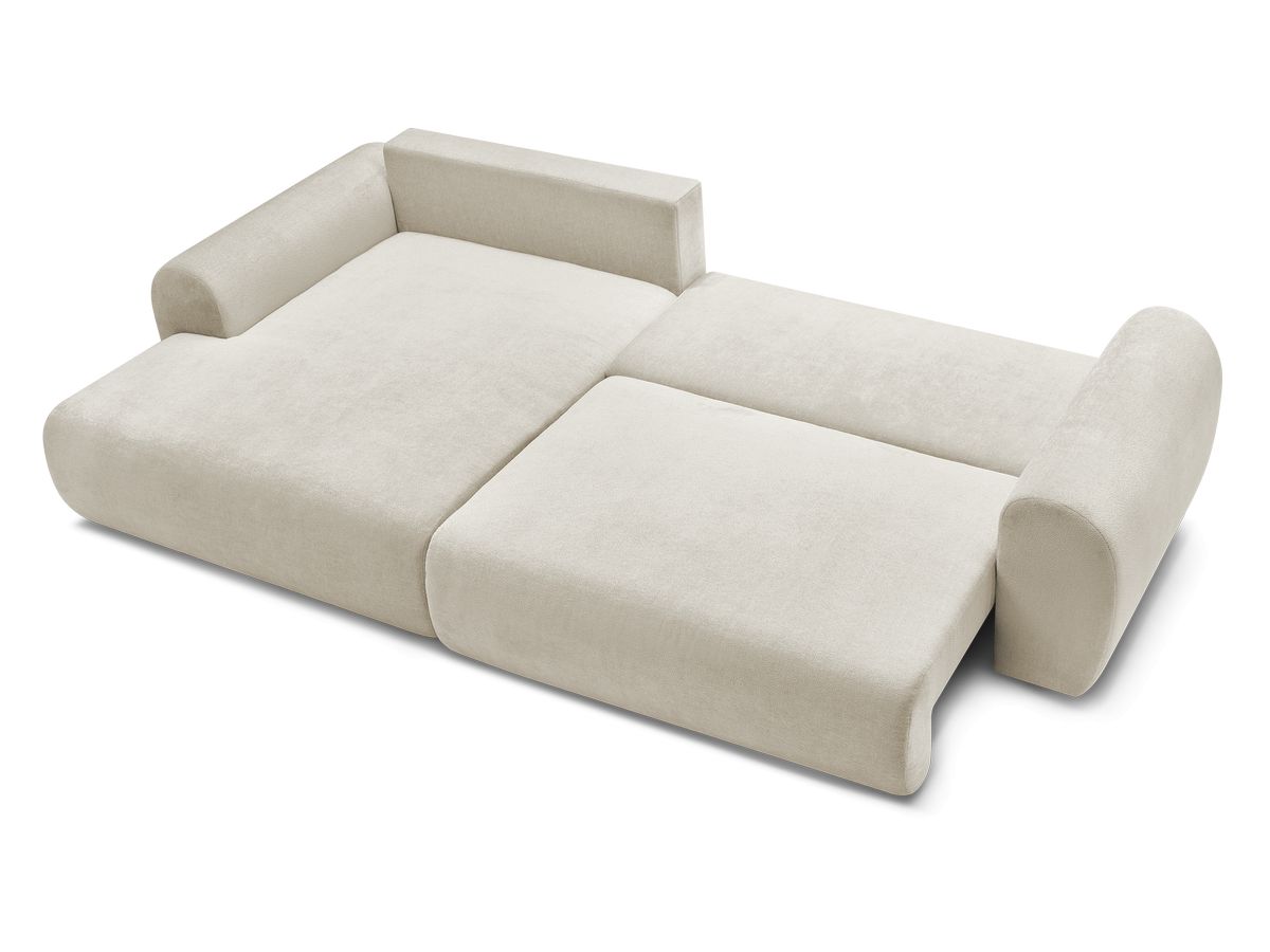 Canapé d'angle convertible coffre LUCIEN tissu lisse