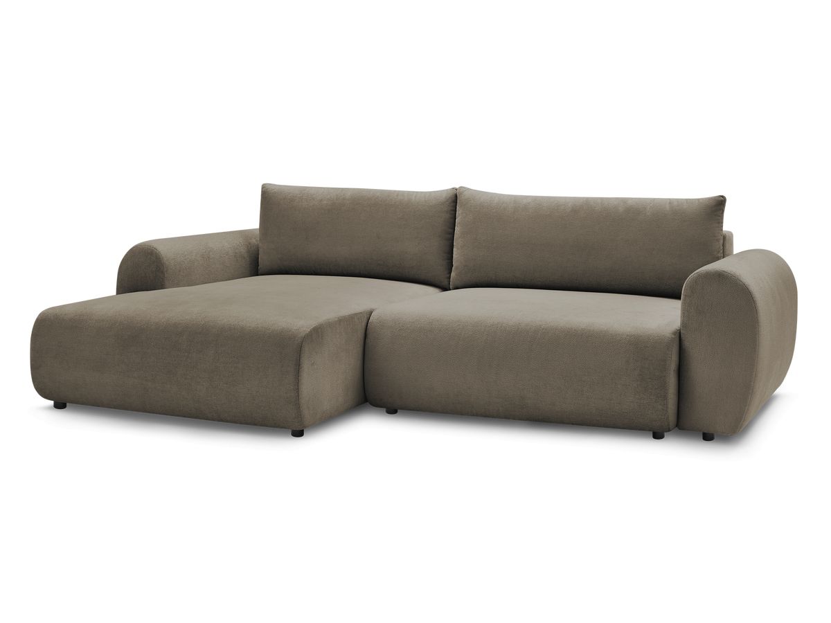 Canapé d'angle convertible coffre LUCIEN tissu lisse