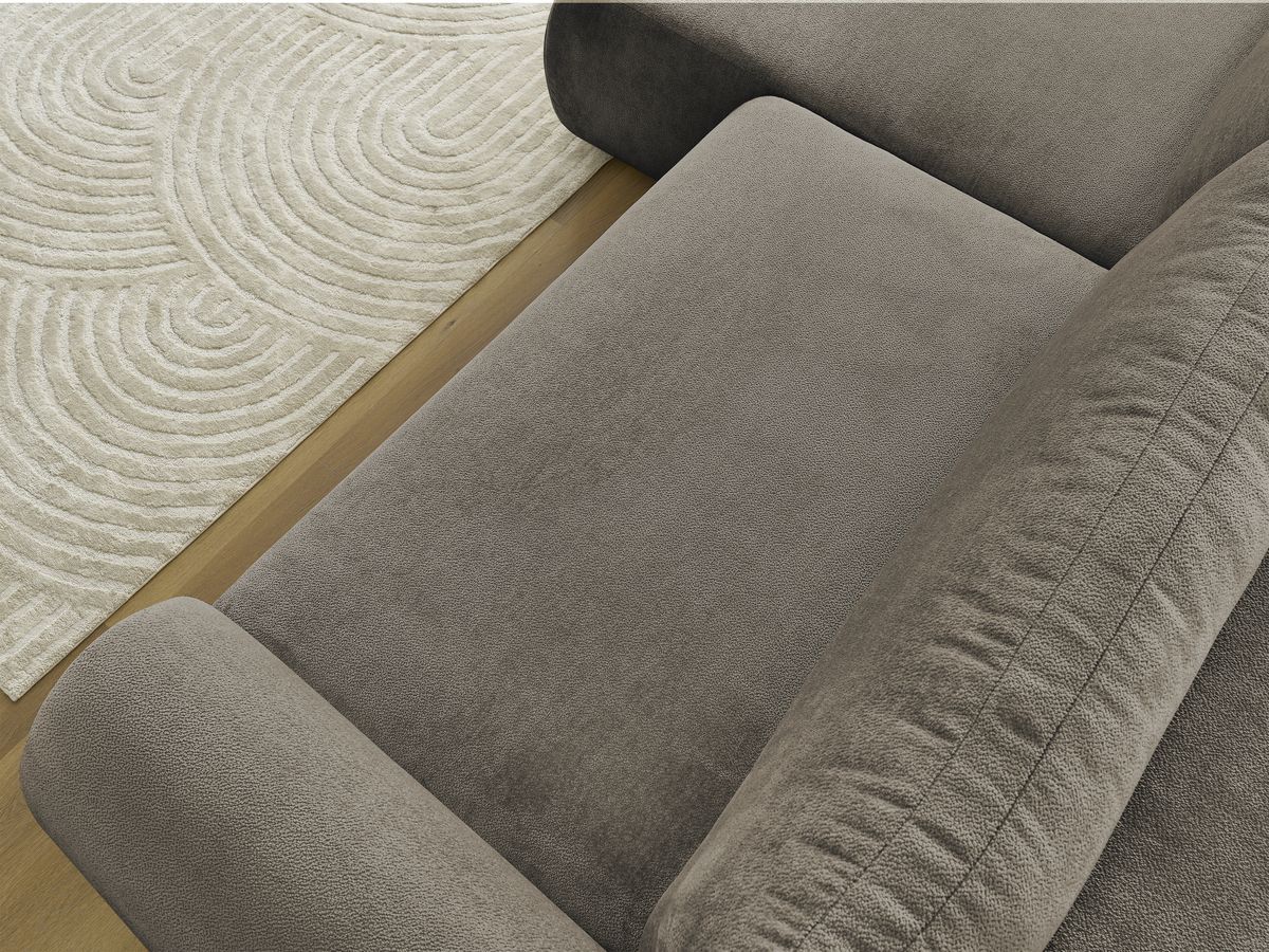 Canapé d'angle convertible coffre LUCIEN tissu lisse