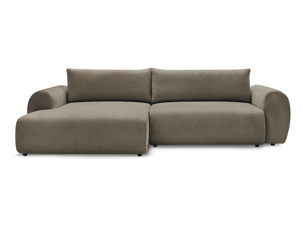 Canapé d'angle convertible coffre LUCIEN tissu lisse