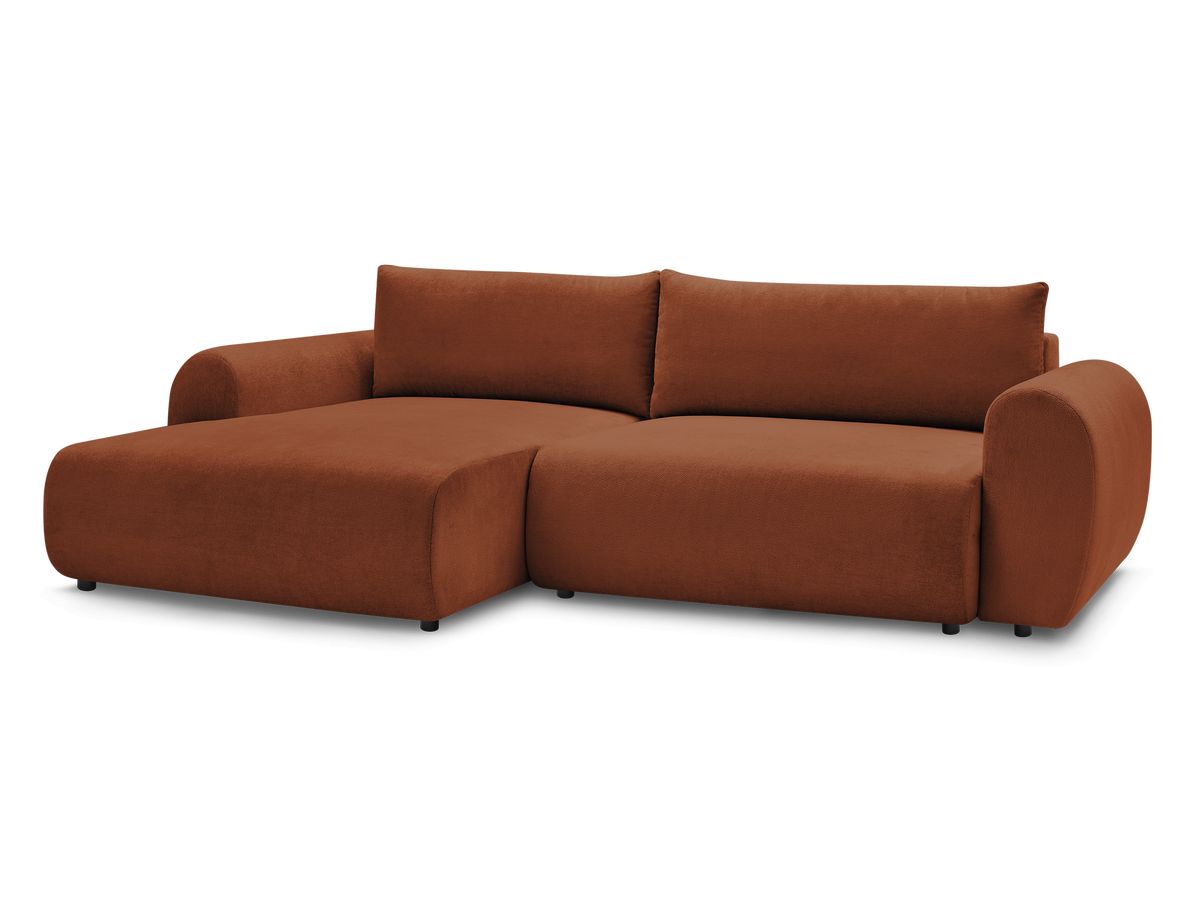 Canapé d'angle convertible coffre LUCIEN tissu lisse