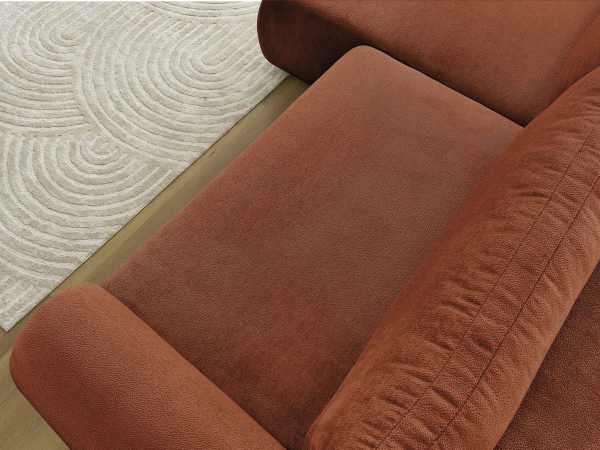 Canapé d'angle convertible coffre LUCIEN tissu lisse