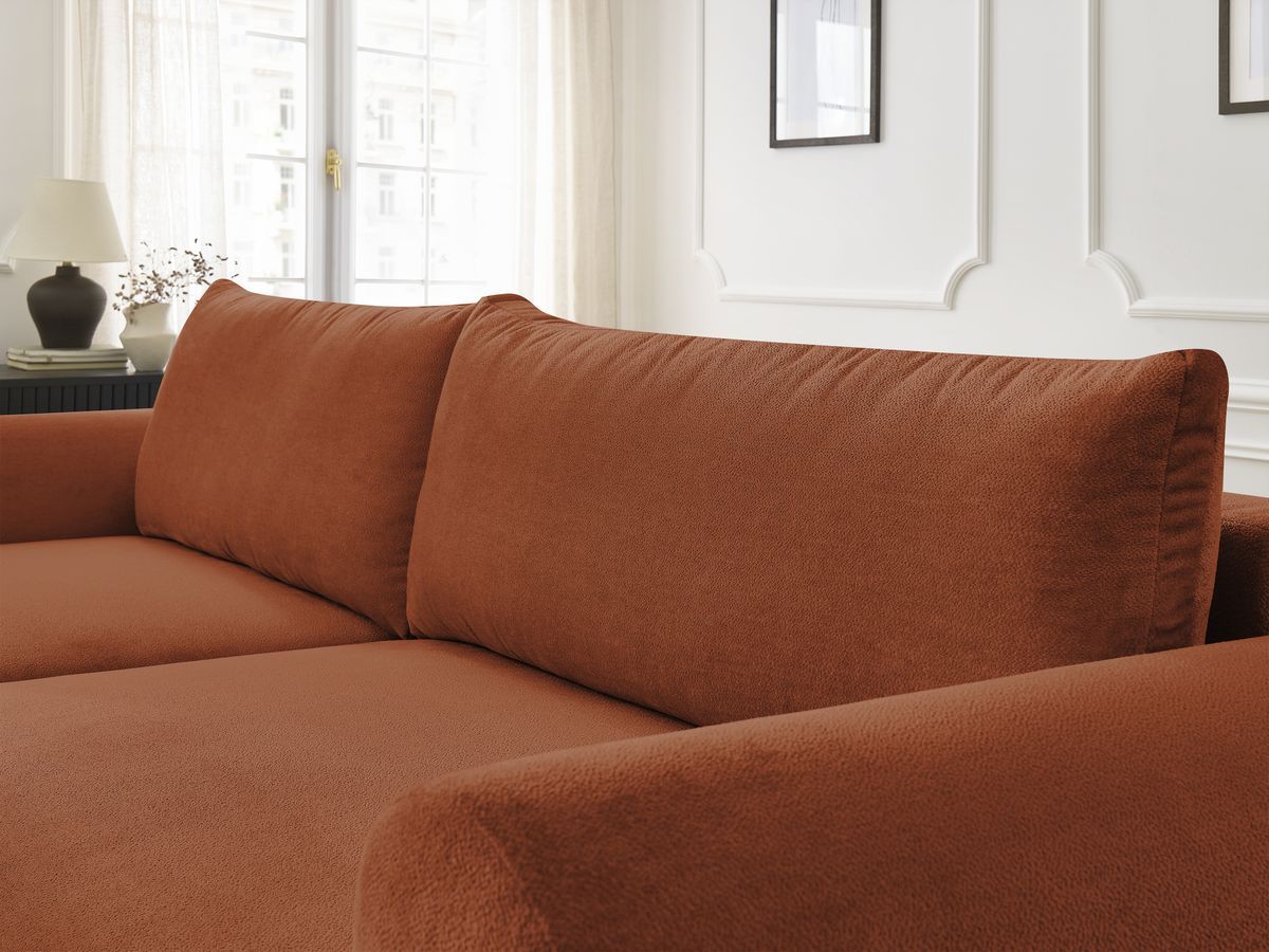 Canapé d'angle convertible coffre LUCIEN tissu lisse