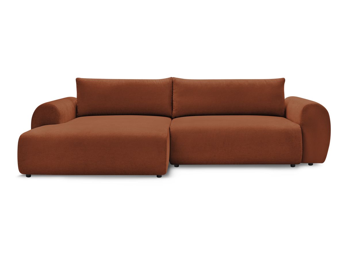 Canapé d'angle convertible coffre LUCIEN tissu lisse
