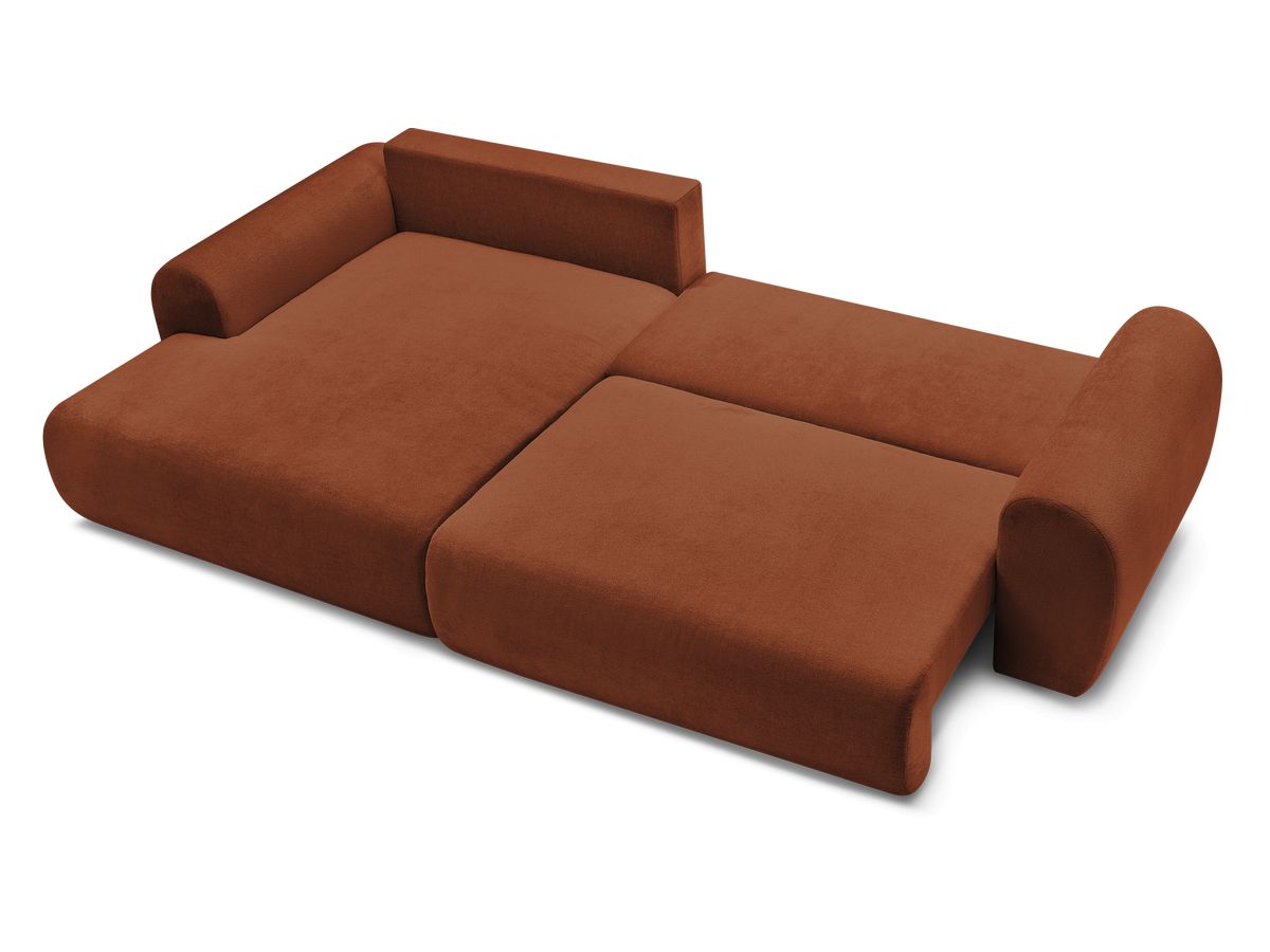 Canapé d'angle convertible coffre LUCIEN tissu lisse