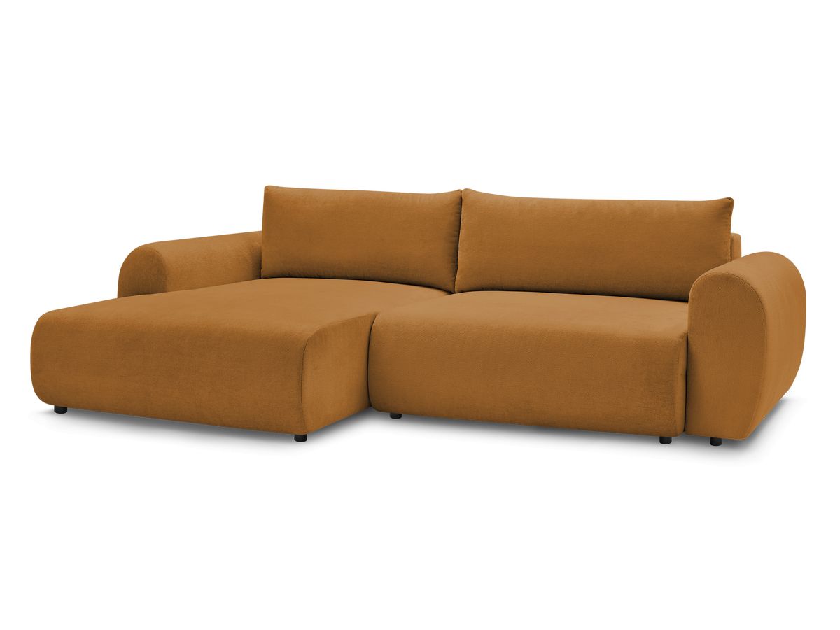 Canapé d'angle convertible coffre LUCIEN tissu lisse