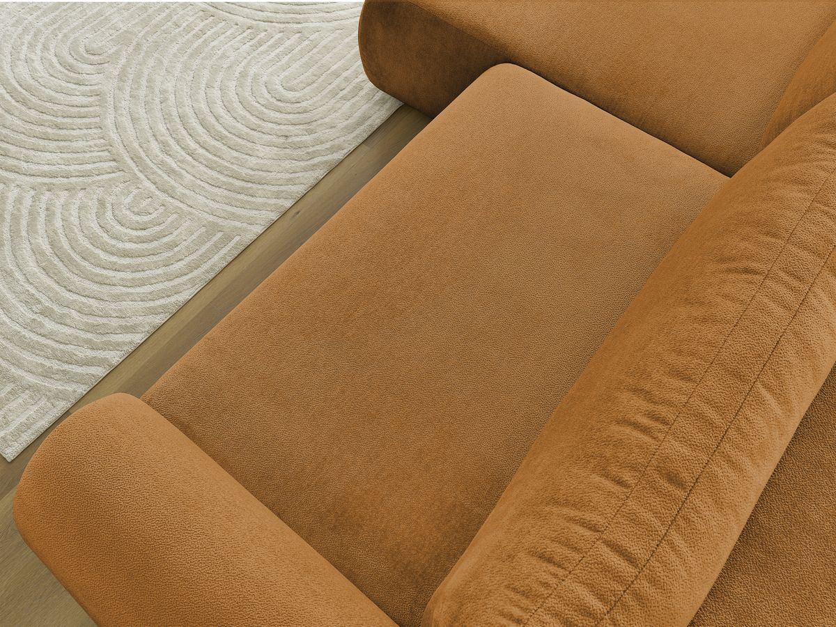 Canapé d'angle convertible coffre LUCIEN tissu lisse