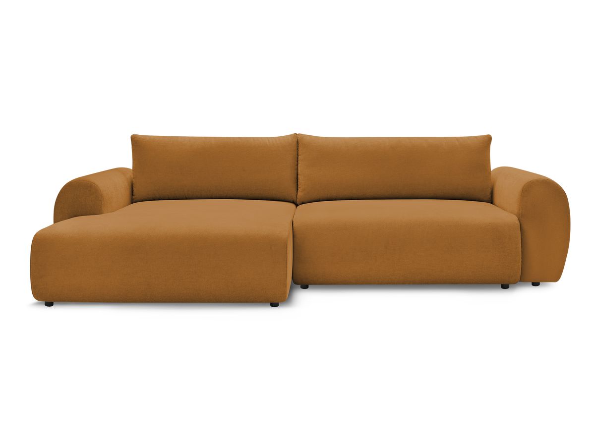 Canapé d'angle convertible coffre LUCIEN tissu lisse