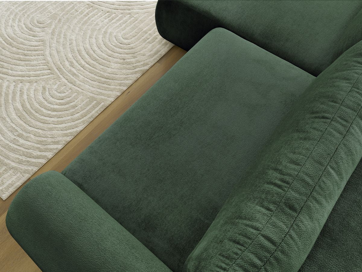 Canapé d'angle convertible coffre LUCIEN tissu lisse
