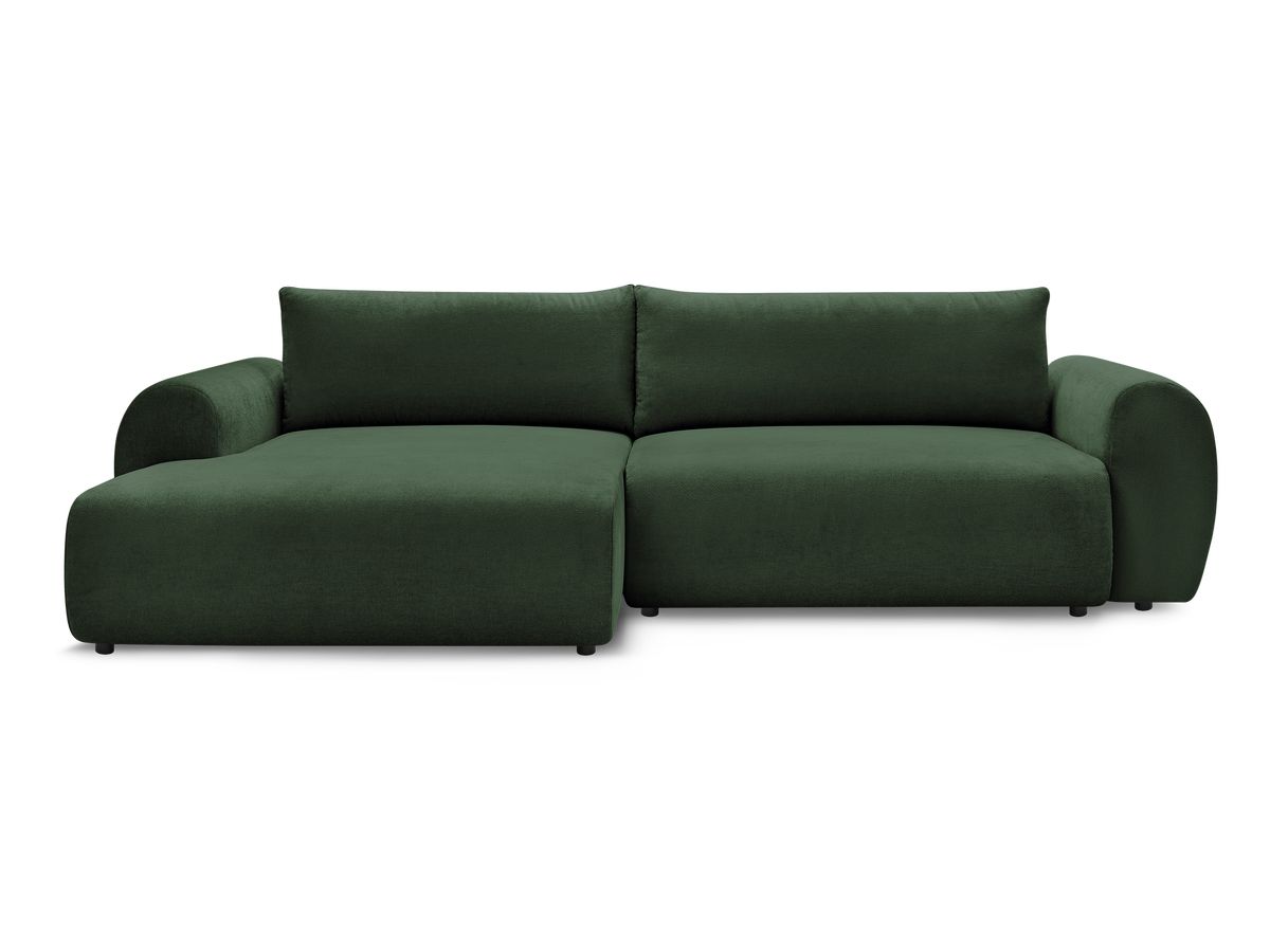 Canapé d'angle convertible coffre LUCIEN tissu lisse