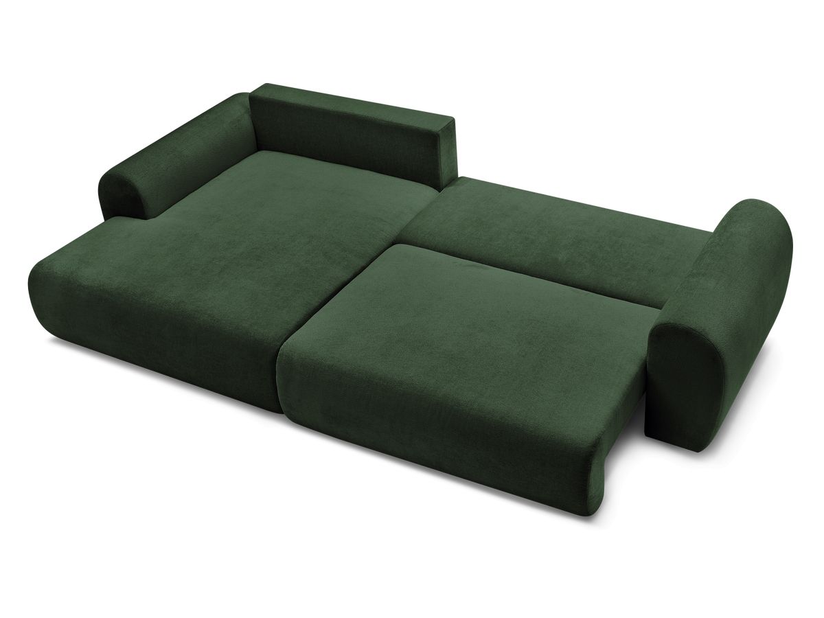 Canapé d'angle convertible coffre LUCIEN tissu lisse