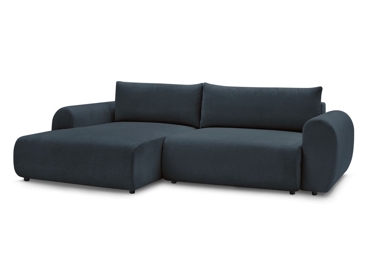 Canapé d'angle convertible coffre LUCIEN tissu lisse