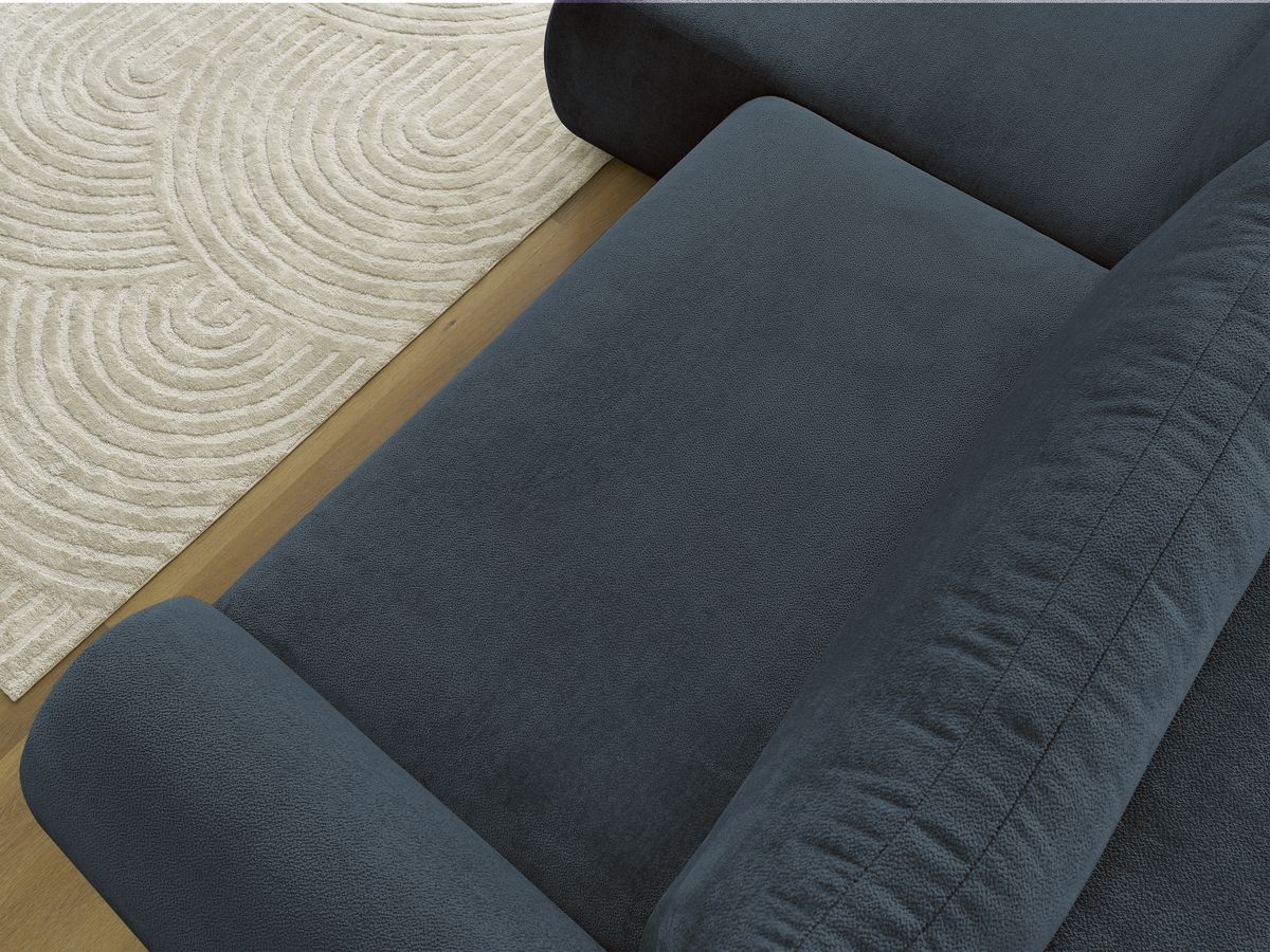 Canapé d'angle convertible coffre LUCIEN tissu lisse