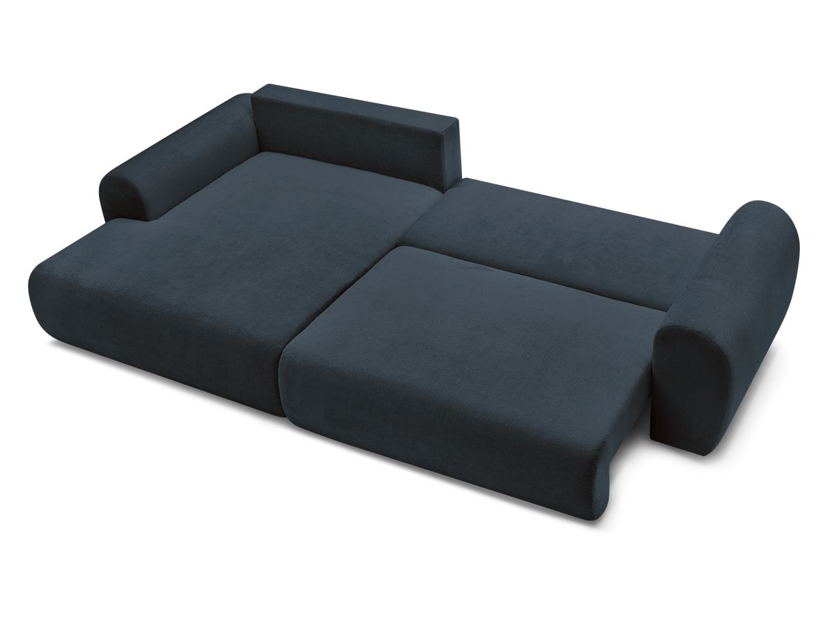 Canapé d'angle convertible coffre LUCIEN tissu lisse