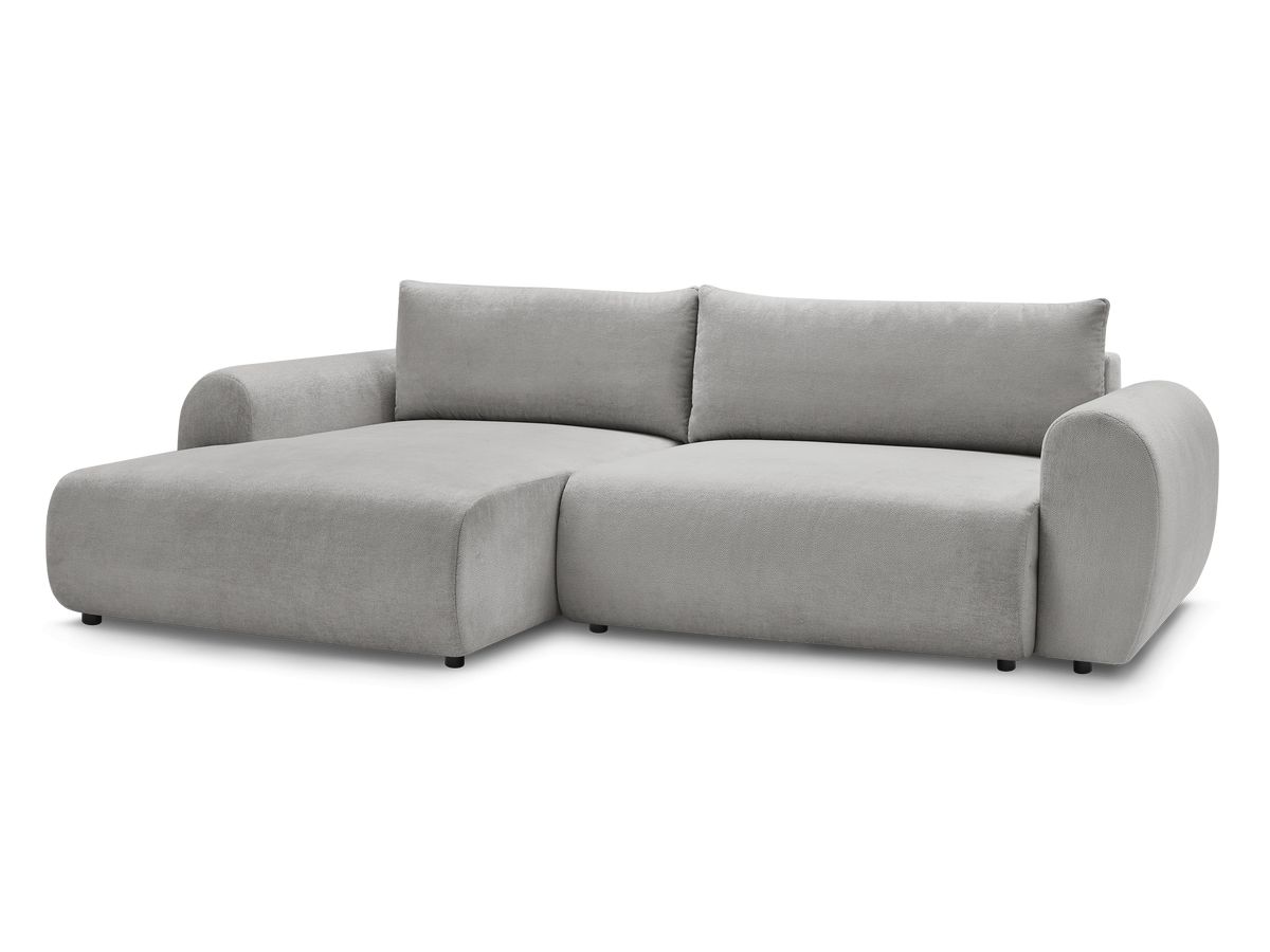 Canapé d'angle convertible coffre LUCIEN tissu lisse