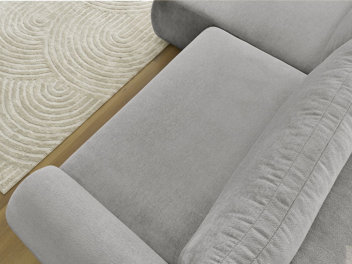 Canapé d'angle convertible coffre LUCIEN tissu lisse