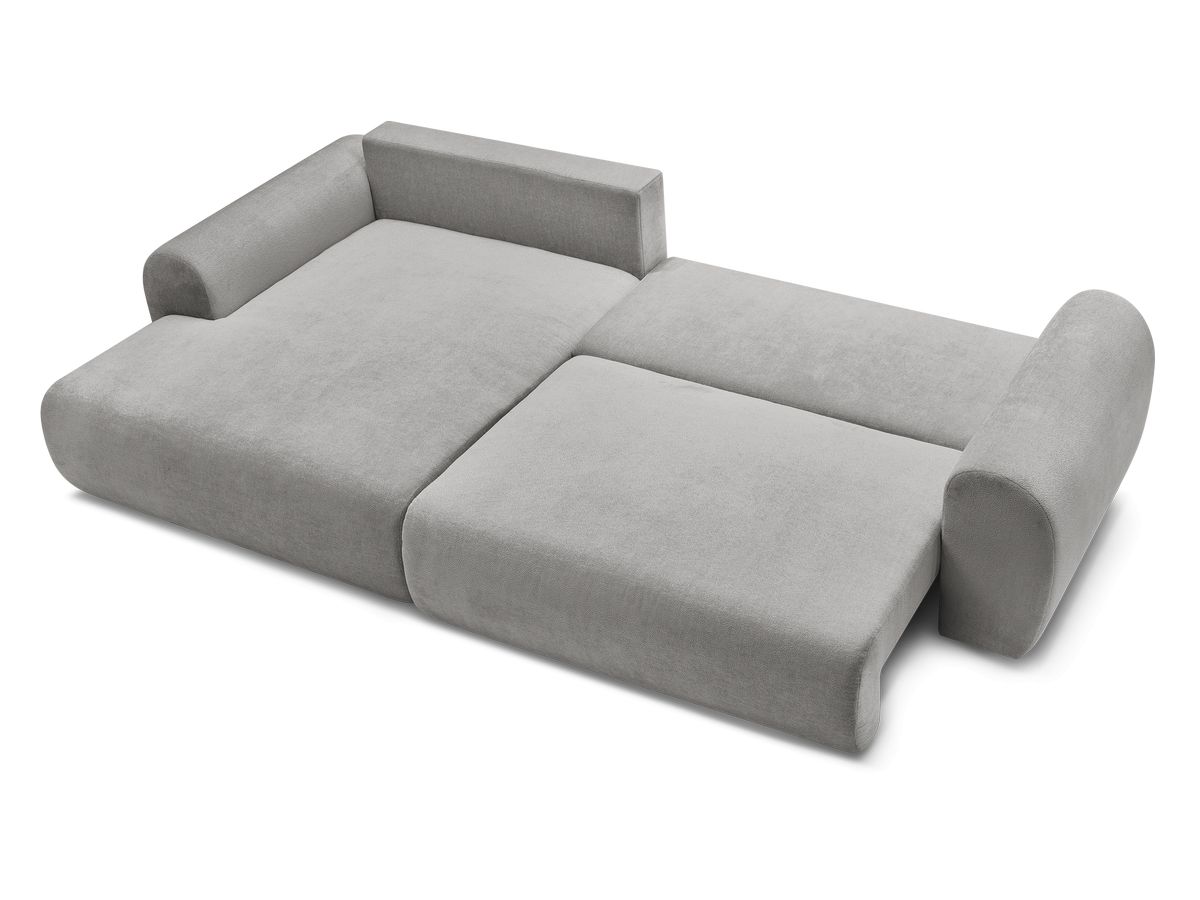 Canapé d'angle convertible coffre LUCIEN tissu lisse