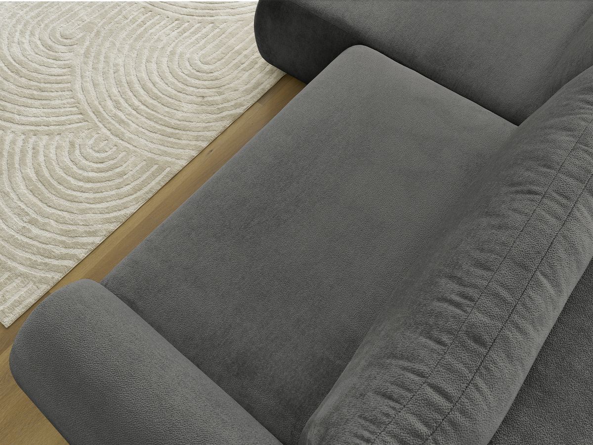 Canapé d'angle convertible coffre LUCIEN tissu lisse