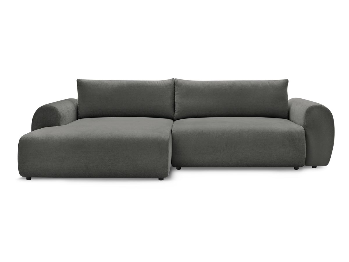 Canapé d'angle convertible coffre LUCIEN tissu lisse