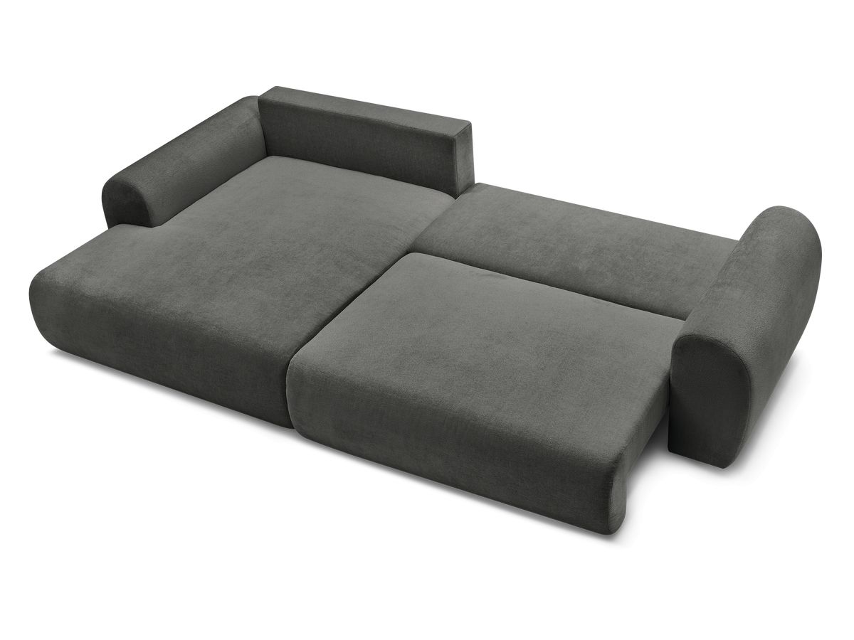 Canapé d'angle convertible coffre LUCIEN tissu lisse