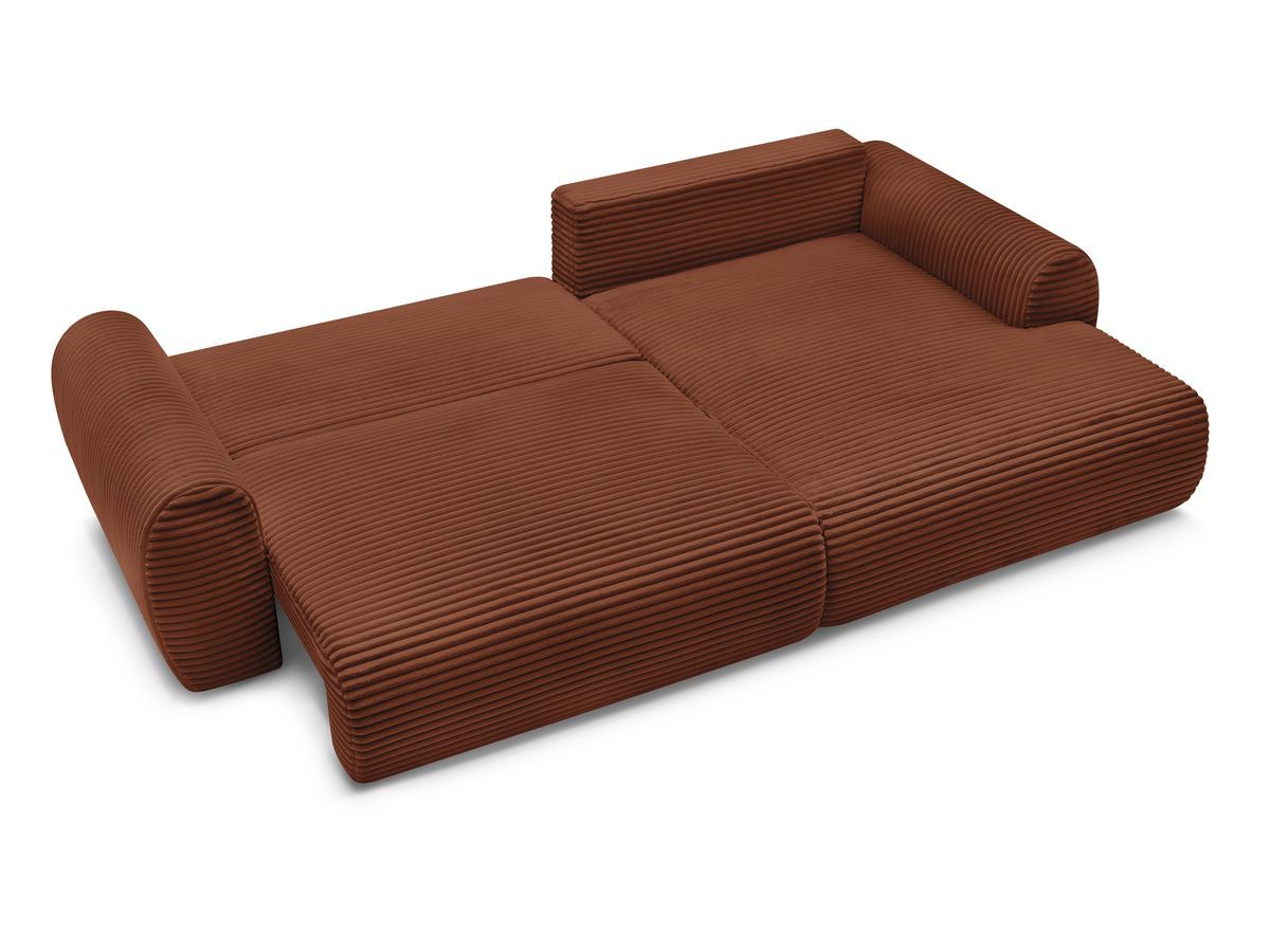 Canapé d'angle convertible coffre LUCIEN gros côtelé doux