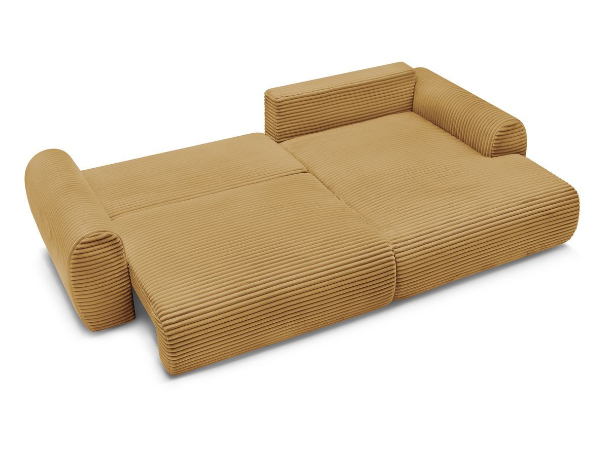 Canapé d'angle convertible coffre LUCIEN gros côtelé doux