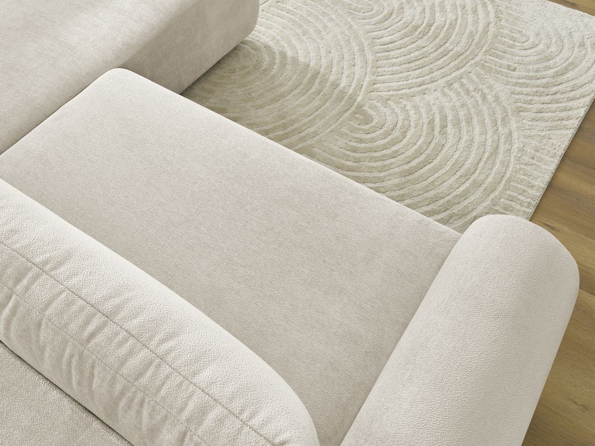 Canapé d'angle L convertible coffre LUCIEN tissu lisse