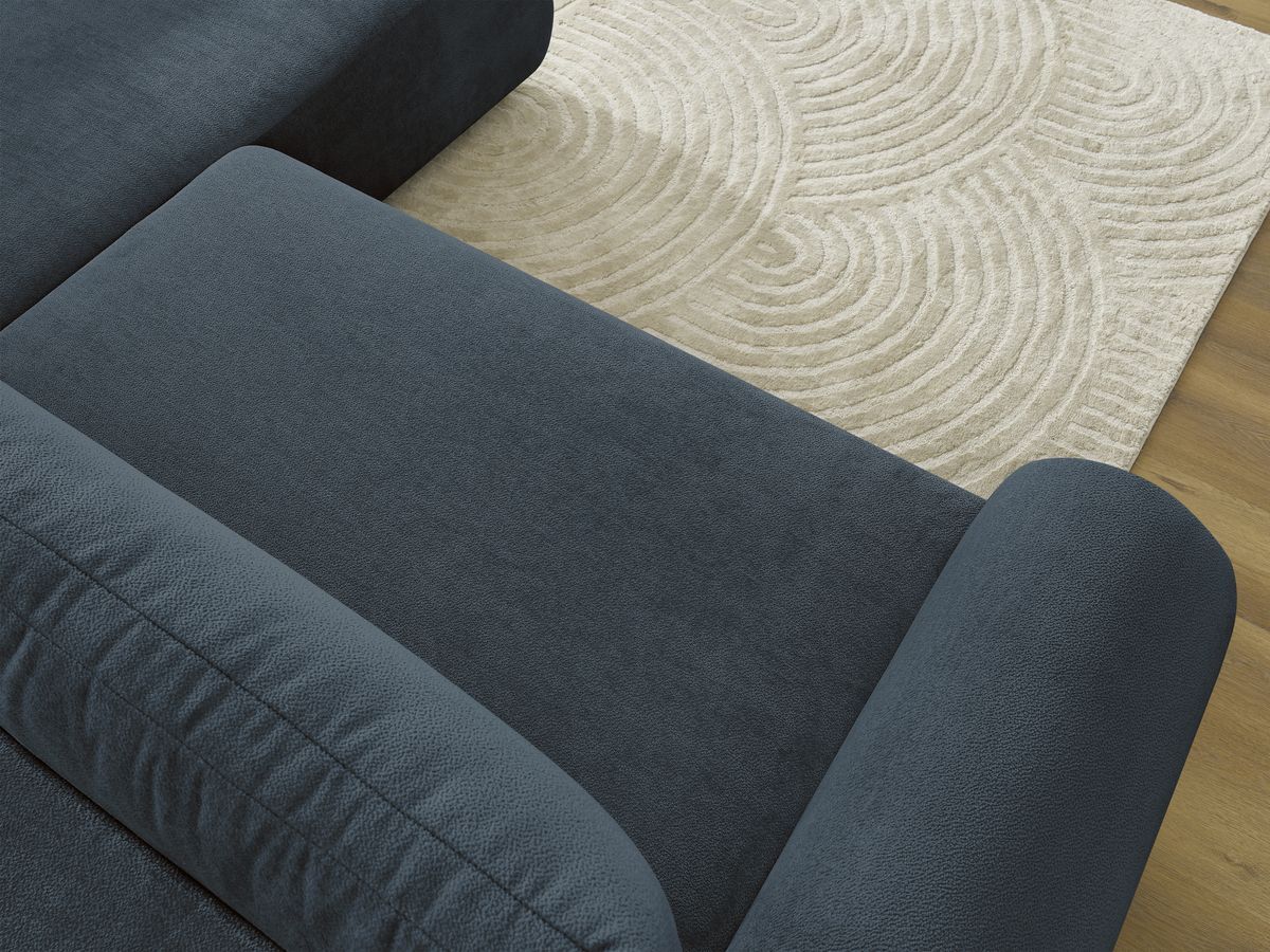Canapé d'angle L convertible coffre LUCIEN tissu lisse