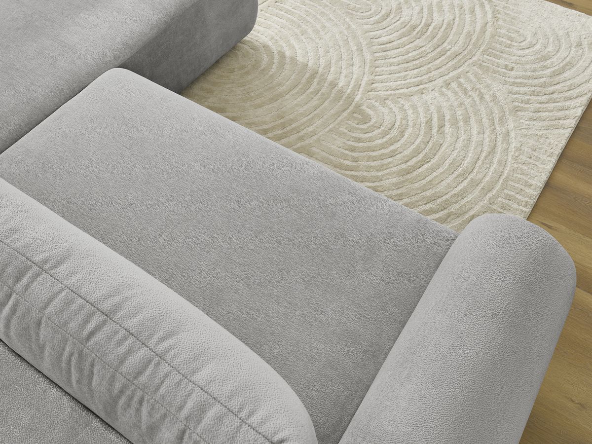 Canapé d'angle L convertible coffre LUCIEN tissu lisse