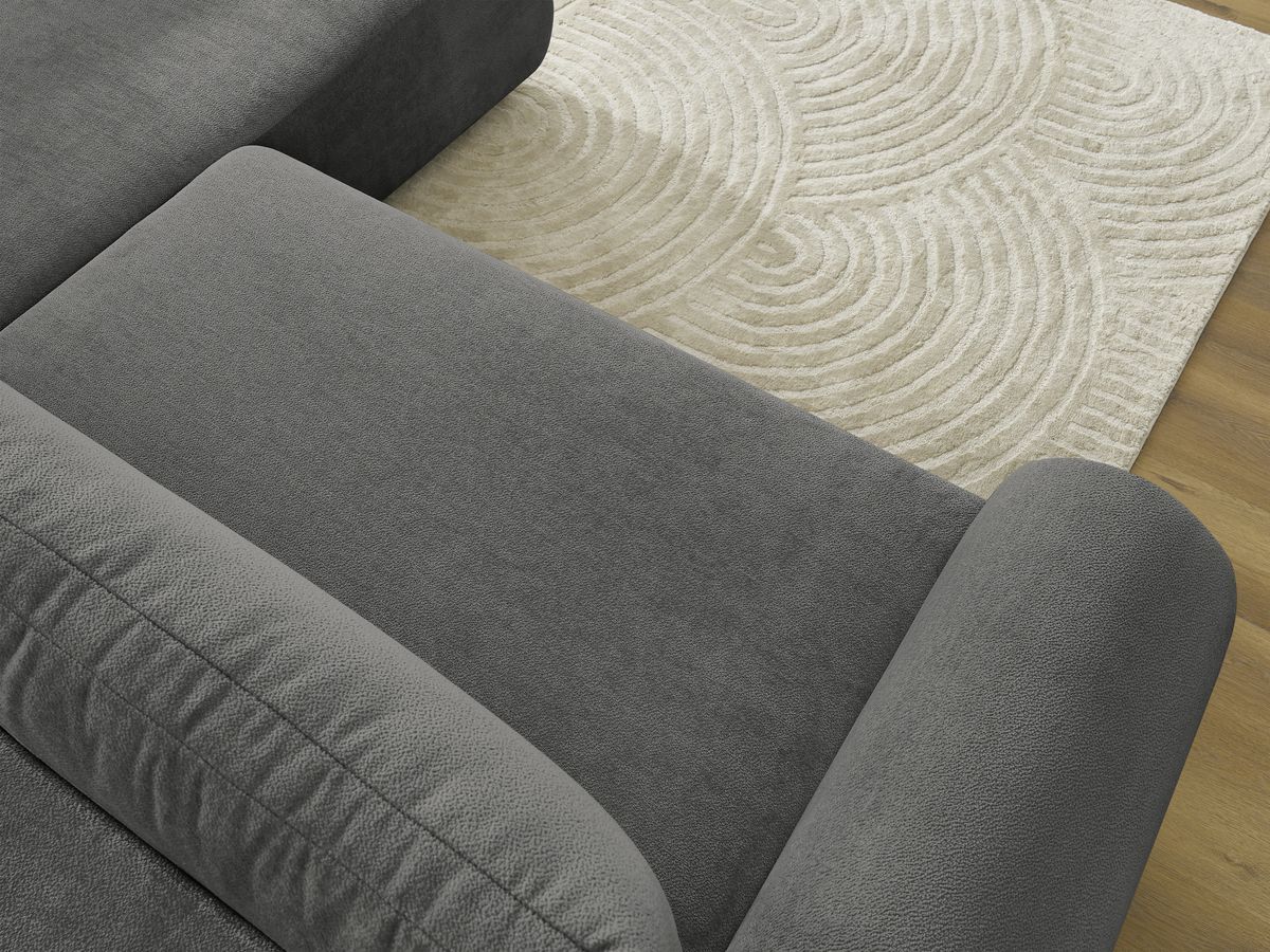Canapé d'angle L convertible coffre LUCIEN tissu lisse