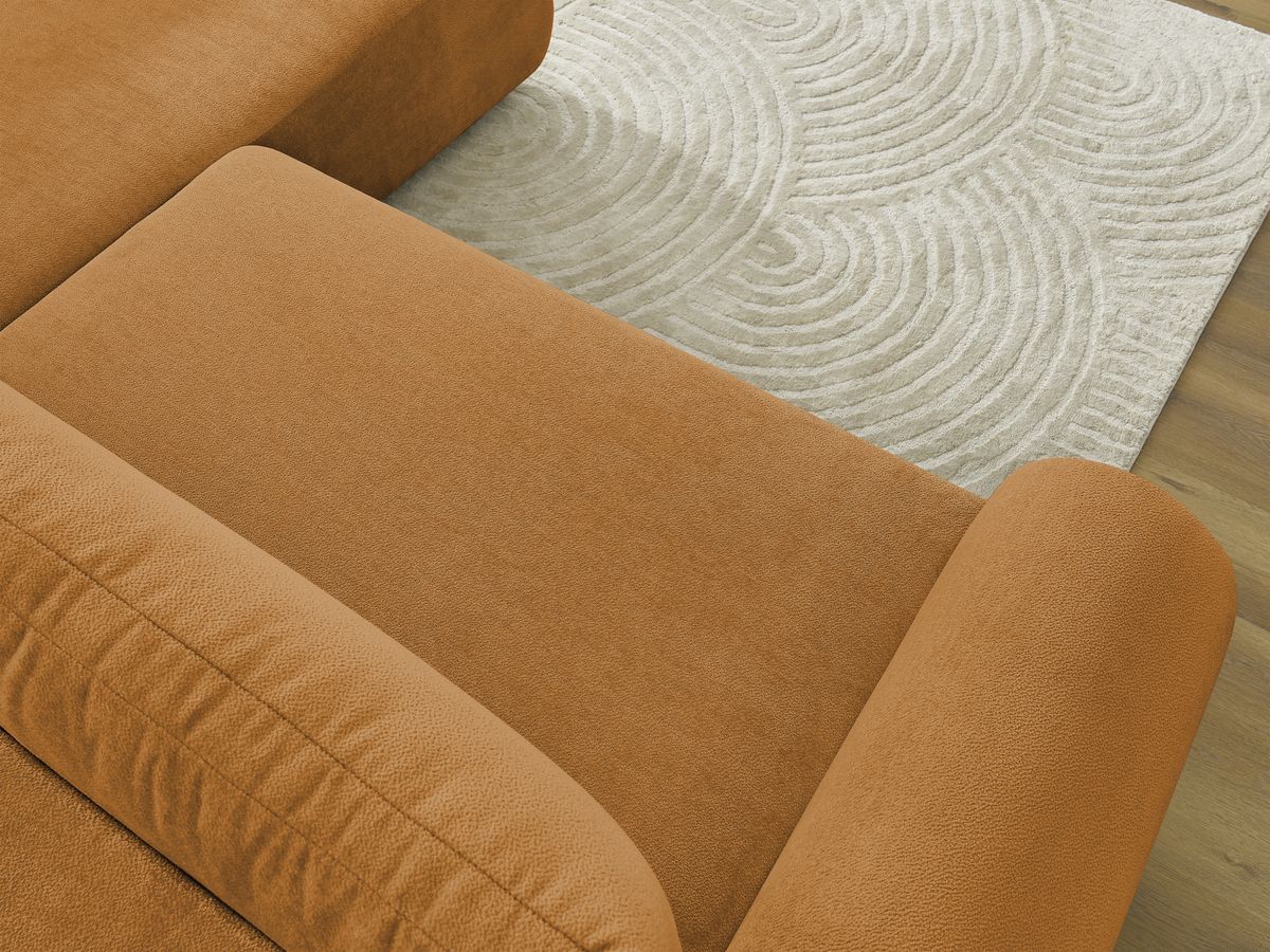 Canapé d'angle L convertible coffre LUCIEN tissu lisse