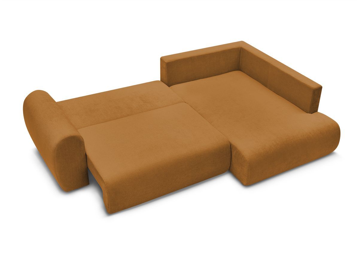 Canapé d'angle L convertible coffre LUCIEN tissu lisse