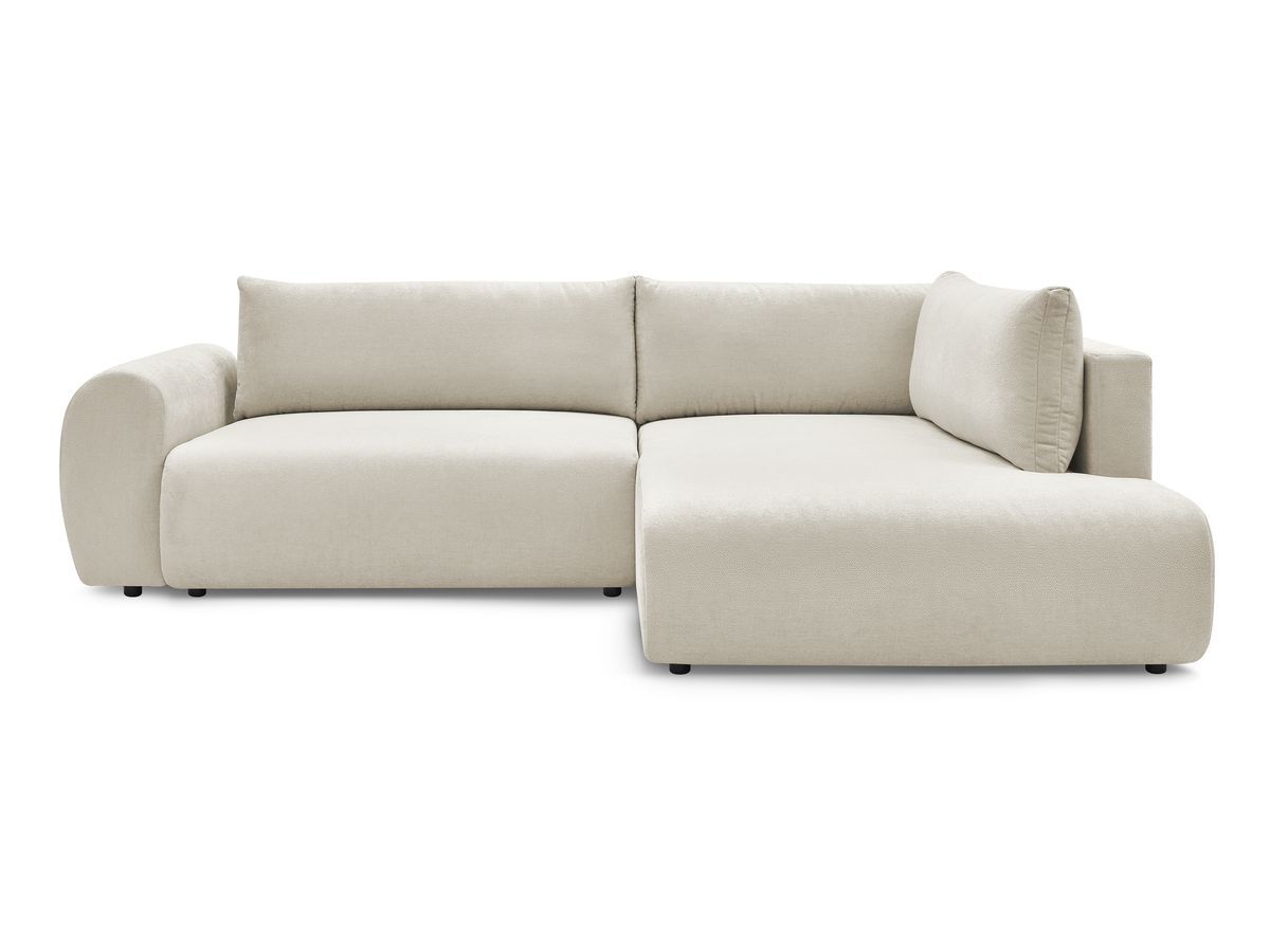 Canapé d'angle L convertible coffre LUCIEN tissu lisse