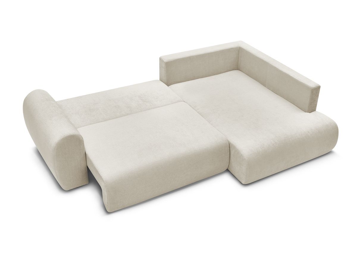 Canapé d'angle L convertible coffre LUCIEN tissu lisse