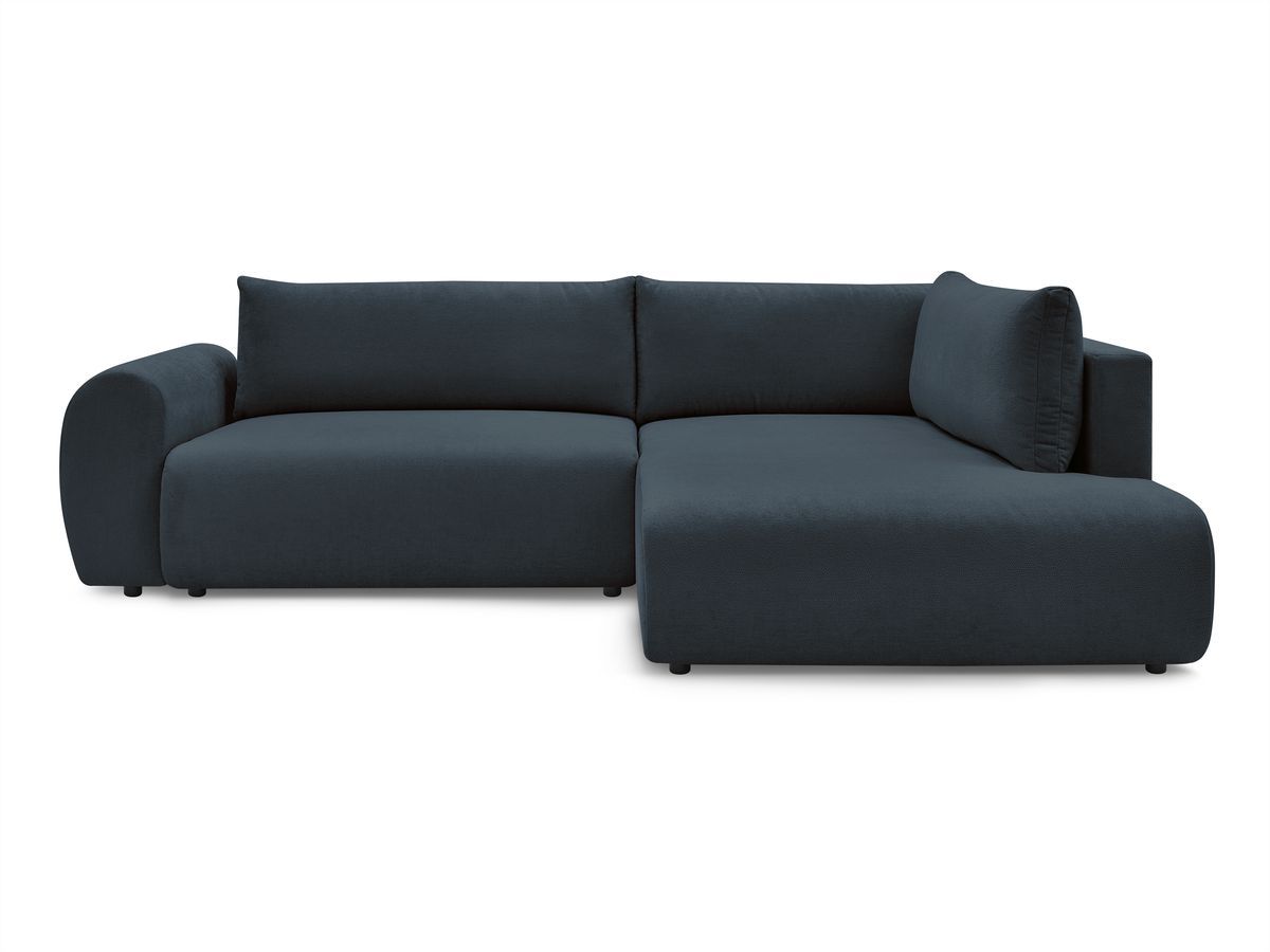 Canapé d'angle L convertible coffre LUCIEN tissu lisse