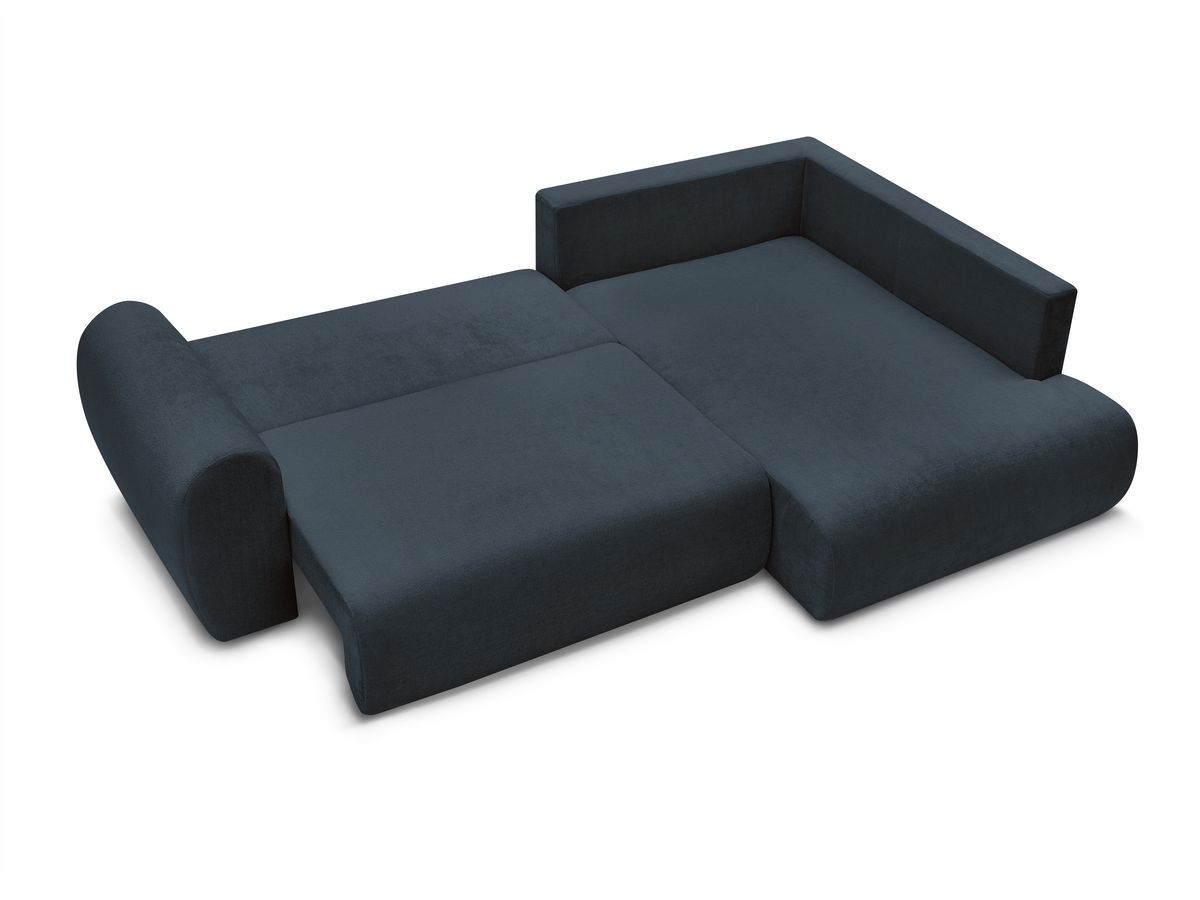 Canapé d'angle L convertible coffre LUCIEN tissu lisse