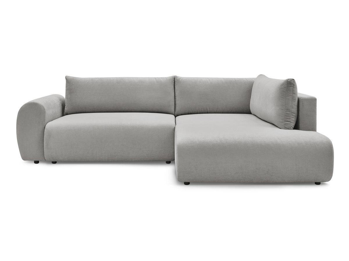 Canapé d'angle L convertible coffre LUCIEN tissu lisse