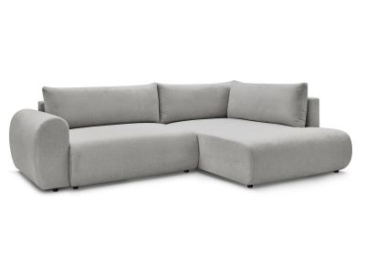 Canapé d'angle L convertible coffre LUCIEN tissu lisse