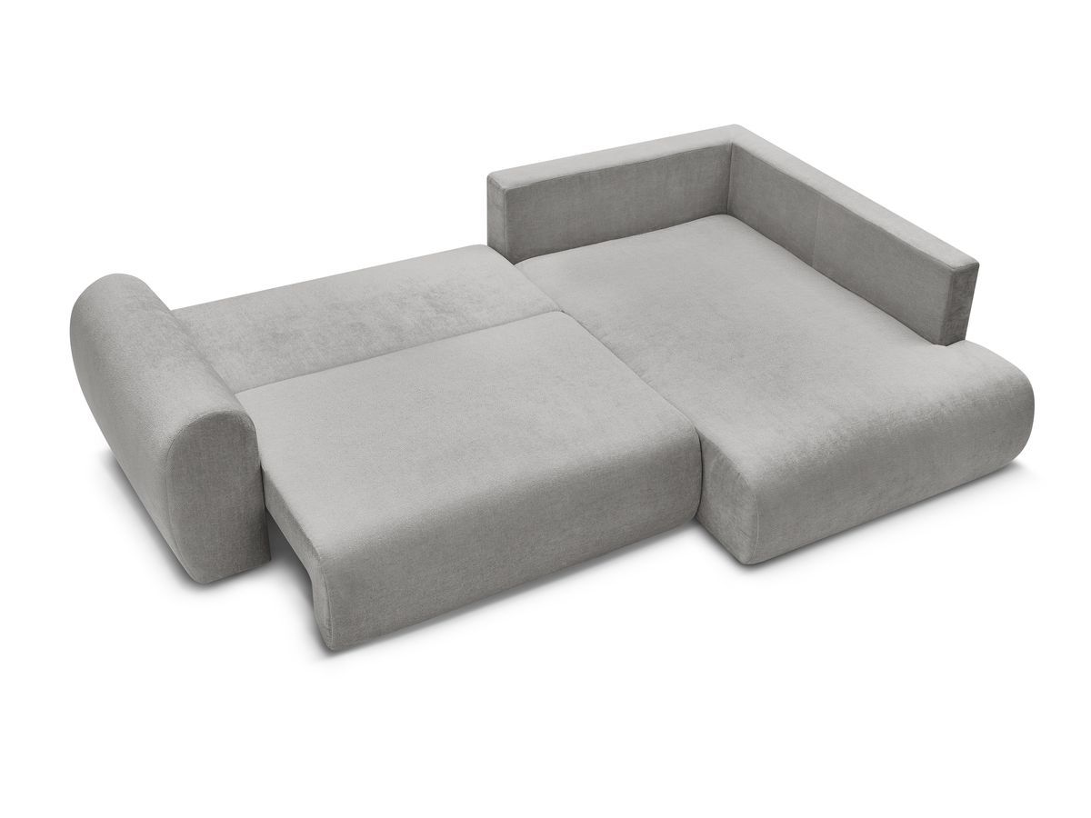 Canapé d'angle L convertible coffre LUCIEN tissu lisse