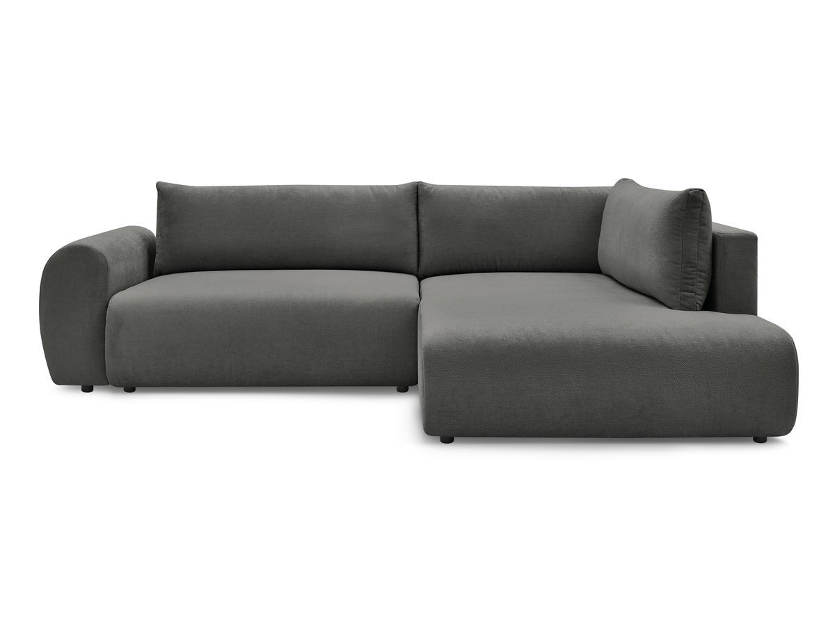 Canapé d'angle L convertible coffre LUCIEN tissu lisse