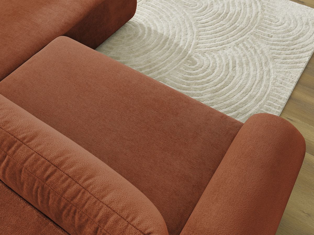 Canapé d'angle L convertible coffre LUCIEN tissu lisse