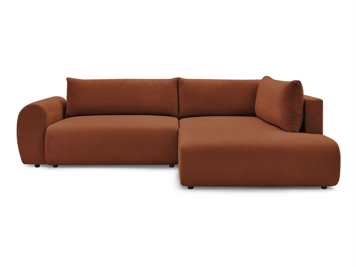 Canapé d'angle L convertible coffre LUCIEN tissu lisse
